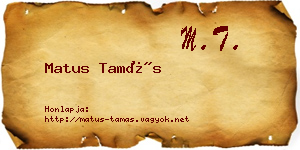 Matus Tamás névjegykártya